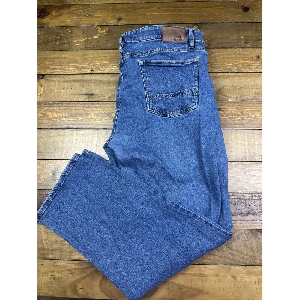 Orvis Pants Mens 40x30 Blue Denim Jeans Outdoors Straight Western Casual Adult